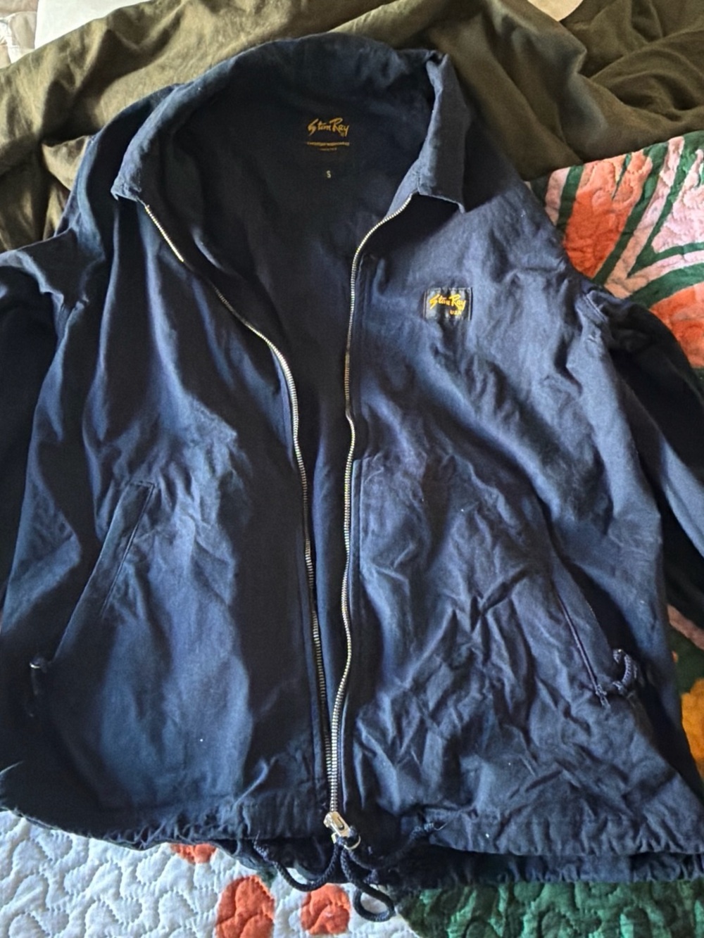 Stan Ray Navy Zip Shirt Jacket with Embroidered Logo